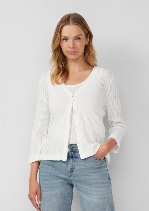 Produktbild s.Oliver T-Shirt Semitransparente Strickjacke aus Ajour-Rippe (44)
