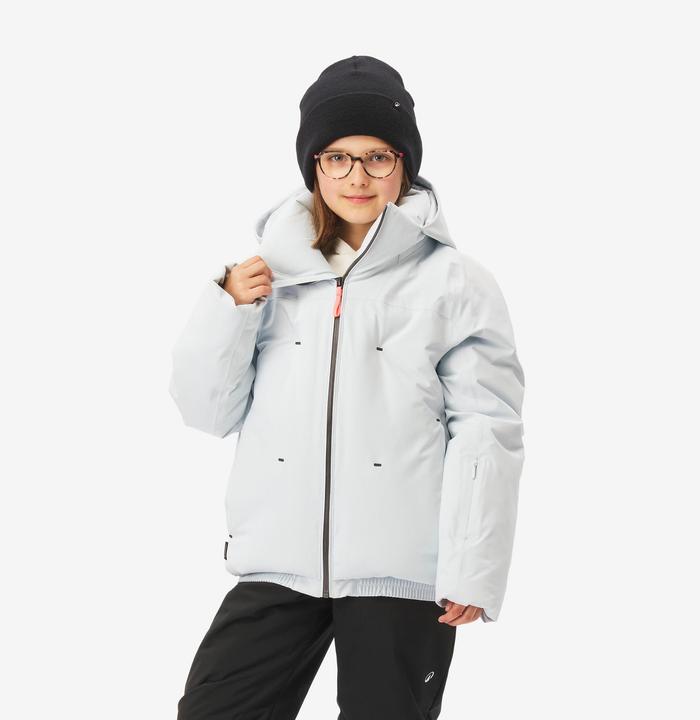 Produktbild Wedze Skijacke Mädchen 6 – 14 Jahre warm wasserdicht - 500 warm grau (164)
