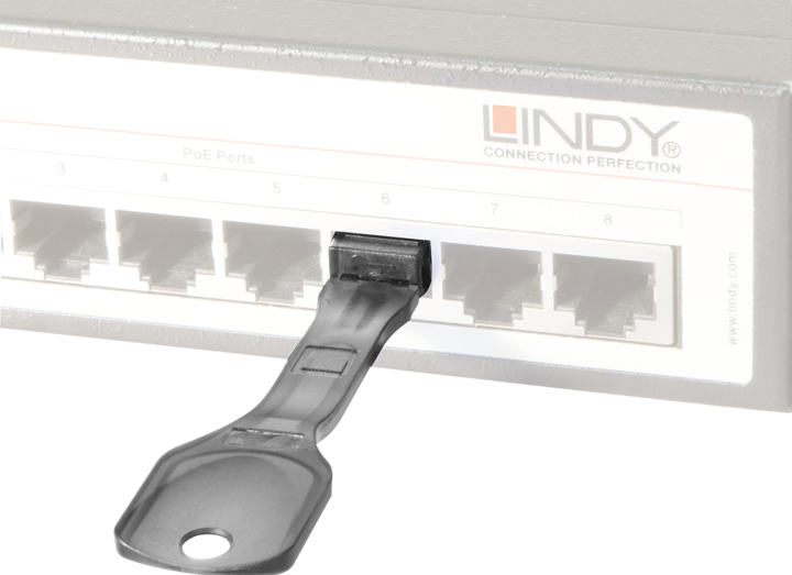 Actual product image Lindy RJ45 port lock with key