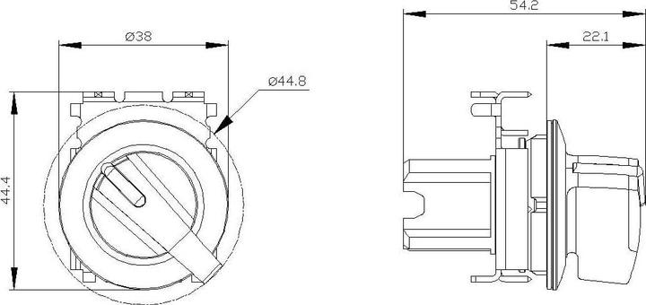 Image du produit Siemens Commutateur à garrot 2 positions b ws rectangulaire 3SU1062-2EF60-0AA0