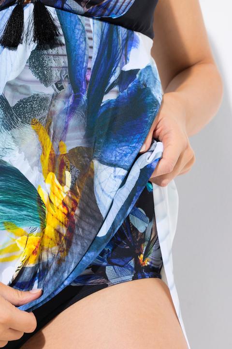 Actual product image Ulla Popken Floral Print Handkerchief Hem Swim Dress (44)