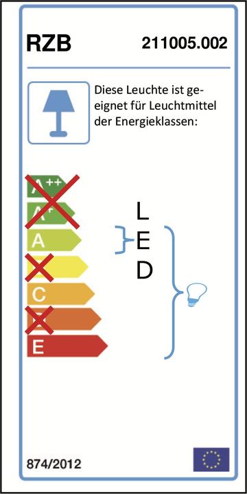 Energie-Label RZB Opalglasleuchte (490 lm, E27)