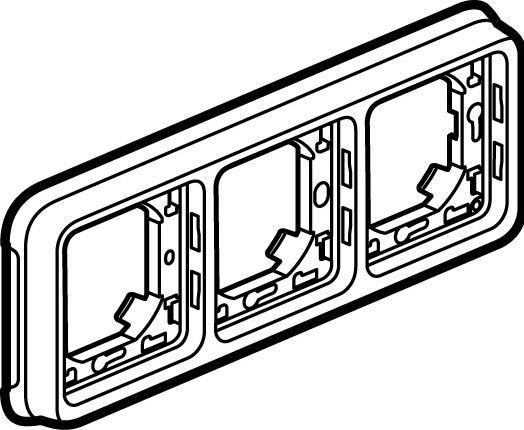 Actual product image Legrand PLEXO55 Frame triple horizontal white/ecru (069698)
