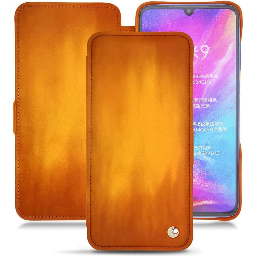 Noreve Lederschutzhülle horizontal (Xiaomi Mi 9), Smartphone Hülle, Orange