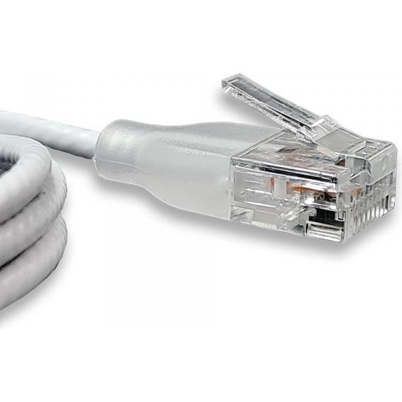 Thumbnail - Wantec Patchkabel UTP CAT6a eGlow d=2,8mm 1,00m weiss (CAT6a, 1 m), Netzwerkkabel
