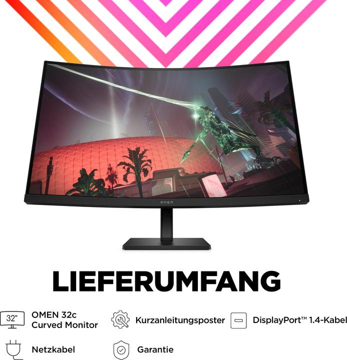 Actual product image HP Omen 32c (2560 x 1440 pixels, 31.50")