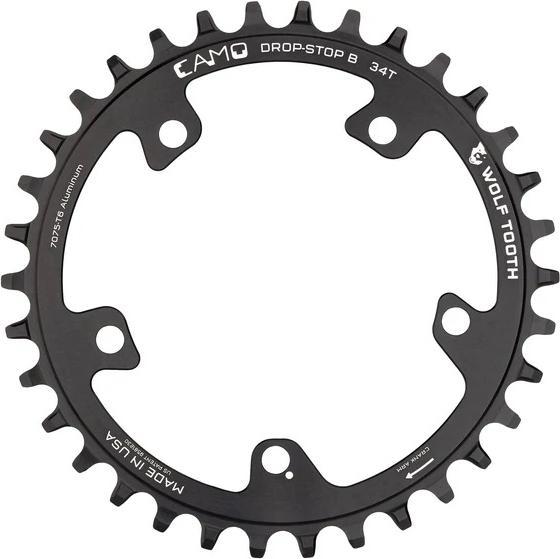 Plateau Wolf Tooth Direct Mount 34 Dents - Noir, Alu, Drop-Stop 12V, Montage Shimano, Neuf