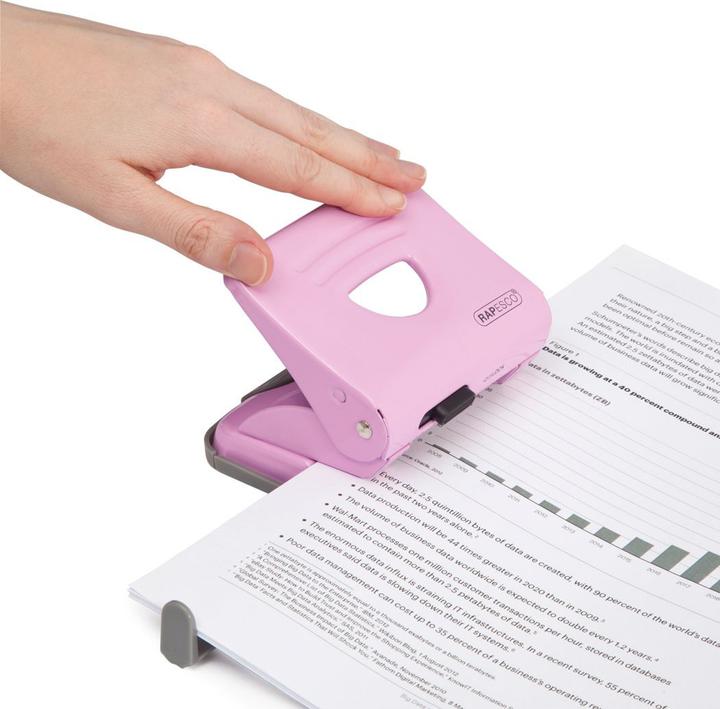 Produktbild Rapesco 1358 825 (2-fach) Metalllocher - 25 Blatt - Rosa