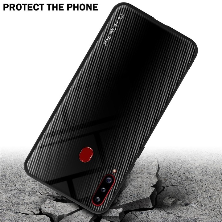 Productafbeelding Cadorabo TPU gestreepte glasplaat (Samsung Galaxy A20)