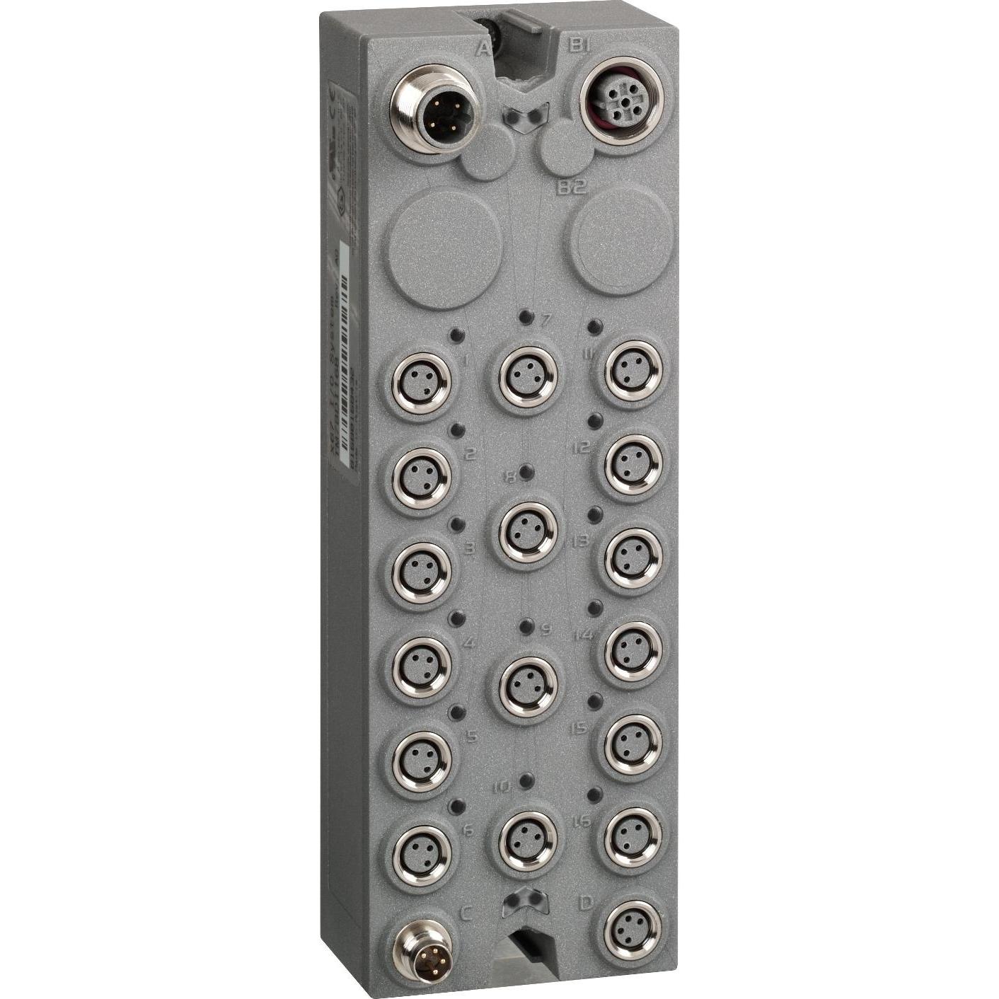 Schneider Electric, Zubehör Antriebstechnik, Erweiterungsblock, TM7, IP67, 16 DE, 24V DC, M8-Steckverbinder TM7BDI16B