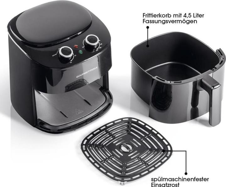 Immagine prodotto Gourmetmaxx Heissluft-Fritteuse 4.5 l, Detailfarbe: Schwarz