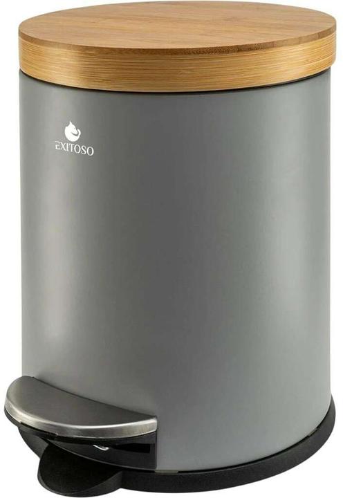 Immagine prodotto Exitoso Tretmülleimer mit Softclose-Deckel 5 l, Grau (5 l)