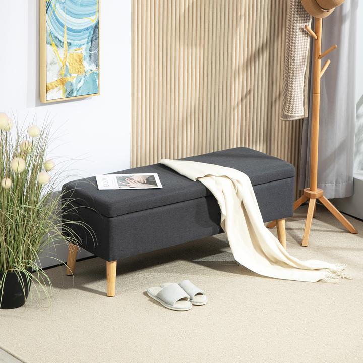Produktbild Homcom Sitzbank Polyester, Kautschukholz Dunkelgrau (39 cm)