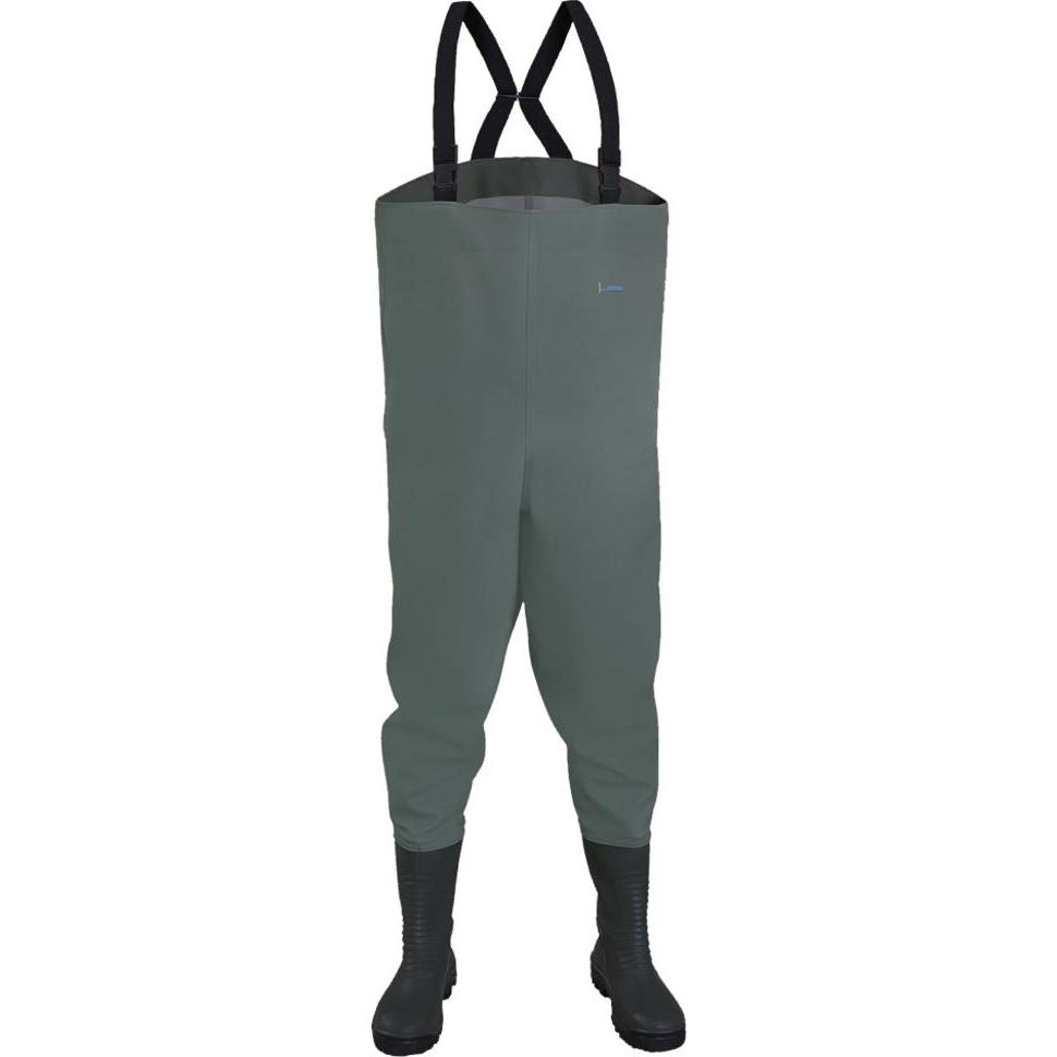 Dönges, Outdoorhose, Wathose mit S5 Sicherheitsstiefel, Grösse 47 (47), Grün, 47
