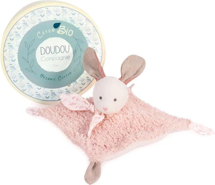 Doudou et Compagnie Panno organico per coccolare i coniglietti, rosa 25cm