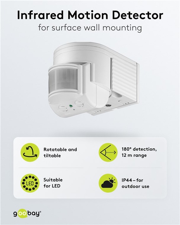 Produktbild Goobay PIR 180° Wandmontage (12 m)