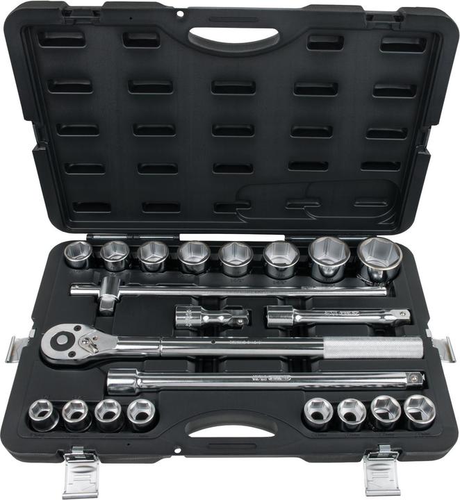 Immagine prodotto KS Tools Set di bussole 1/4", 21 T., esagono, misure in pollici, cromato satinato opaco (3/4")