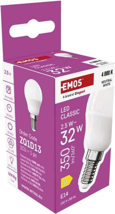 Actual product image Emos LED lamp Classic Mini Globe / E14 / 2.5 W (32 W) / 350 lm / Neutral white (E14, 2.50 W, 350 lm, 1 x, D)