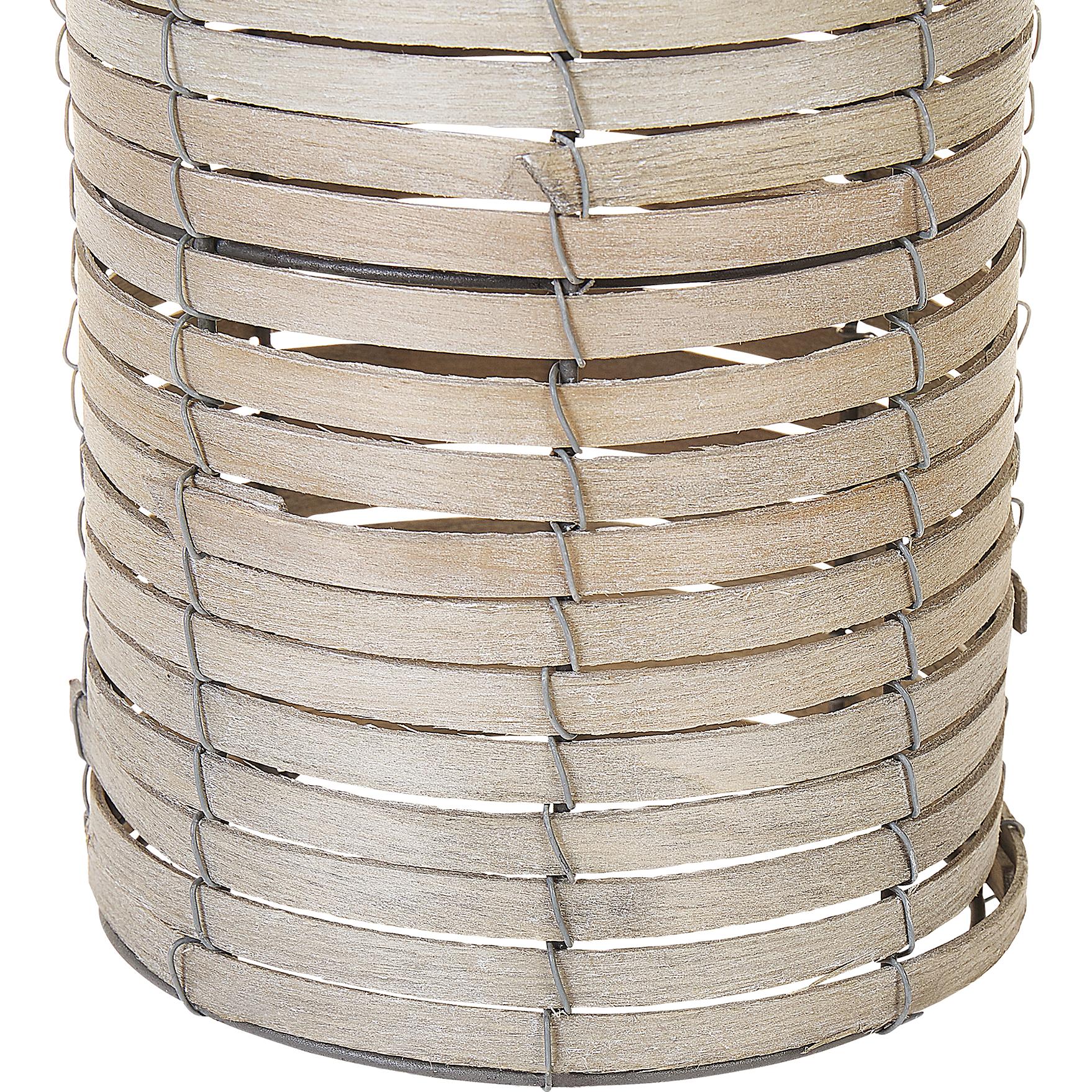 Beliani, Kerzenständer, Kerzenständer Pappelholz grau rund 3er Set ROVARE