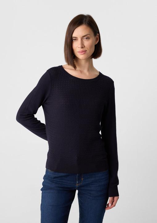 Produktbild Comma Strickpullover Strickpullover aus Viskosemix mit Zopfmuster (36)