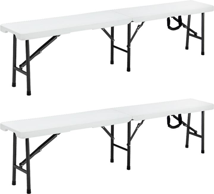 Casaria Lot de 2 bancs pliants