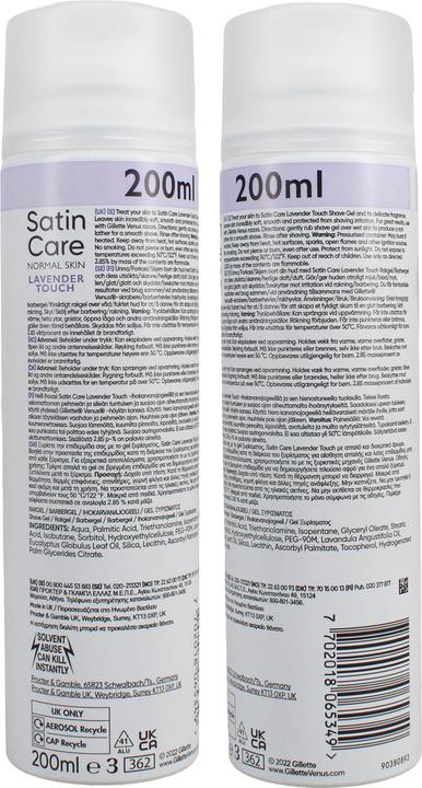 Immagine prodotto Gillette Gel di cura satinato con fragranza di lavanda (200 ml, Gel da barba)