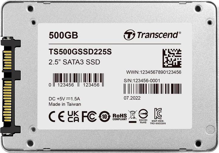 Produktbild Transcend 500GB 2.5IN SSD SATA3 3D TLC (500 GB, 2.5")