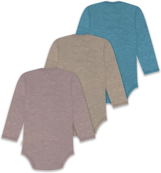 Produktbild Normani 3er Pack Baby Merino Body Langarm „Auckland" - 9383 (74)
