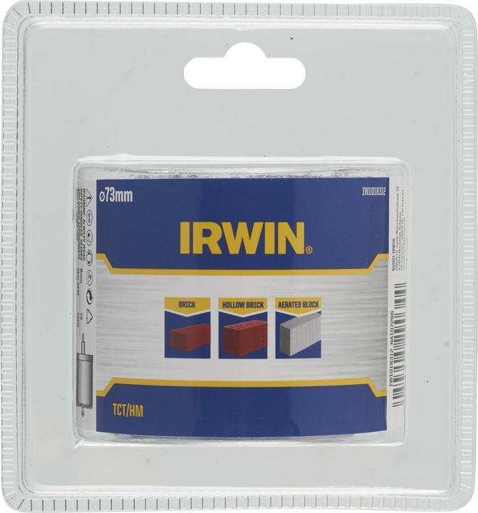 Image du produit Irwin OTWORNICA TCT/HM BEZ ADAPTERA 73mm do cegieł, pustaków i betonu komórkowego (73 mm)