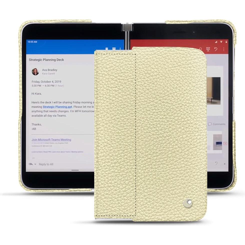 Noreve Lederschutzhülle (Microsoft Surface Duo), Smartphone Hülle, Weiss