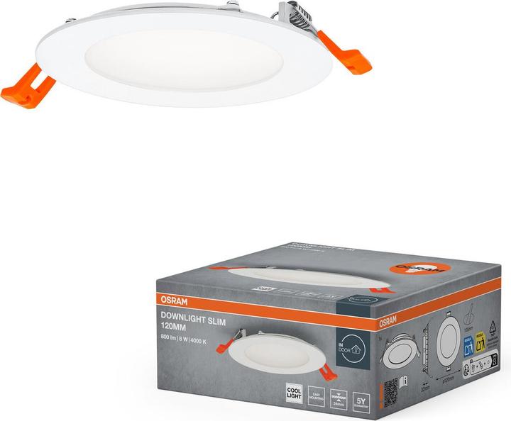 Produktbild Osram 4099854445156 Downlight Slim 120mm 8W 4000K LED-Deckenleuchte 8.00 W W (550 lm)