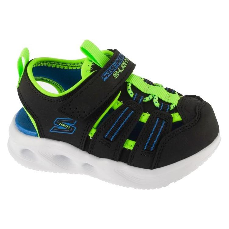 Skechers, Jungen, Sandalen, S-Lights, Sola Glow Sandale - Hyper-Coast Black, Schwarz, (25)