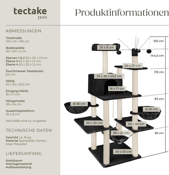 Image du produit tectake Lilou (165 cm, Noir)