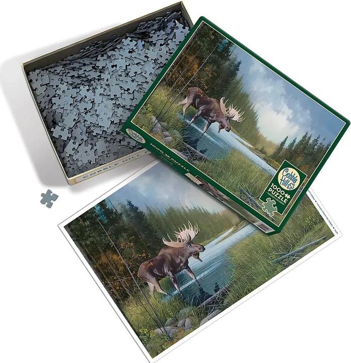 Actual product image Cobble Hill Moose in the lake 1000 parts (1000 pieces)
