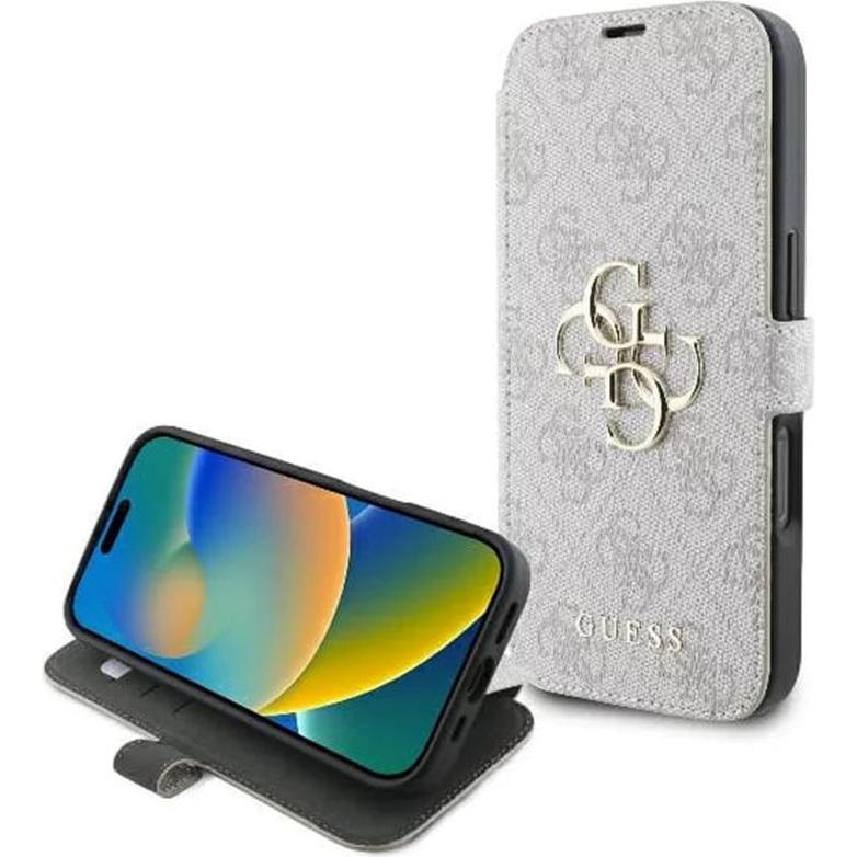 Guess GUBKP16M4GMGPII iPhone 16 Plus 6.7" różowy/pink book 4G Metal Logo (Apple iPhone 16 Plus), Smartphone Hülle, Pink