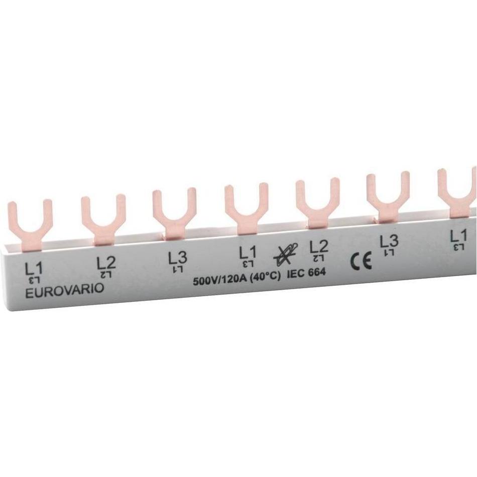 Doepke Sammelschiene 3ph. EV-SG3.11.120 Gabelschuh 120A,11 TE EV-SG3.11.120, Passive Bauelemente, Grau