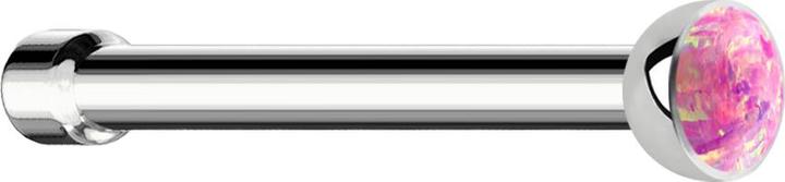 Produktbild Star Piercing Nasenstecker gerade silber mit Opal pink (ohne Messing, Chirurgenstahl 316L)
