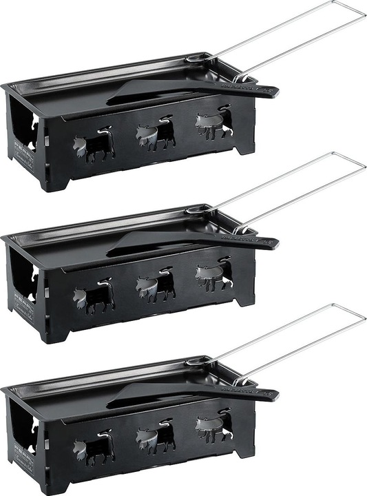 Image du produit Rosenstein & Söhne Raclette à réchaud pliable pour 2 personnes, lot de 3