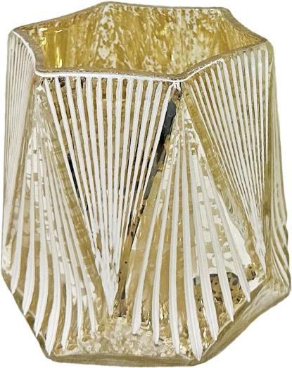 Immagine prodotto GuGus Lanterna 6 vetri quadrati bianco opaco all'interno dell'oro D10cm x H10cm (1 x, 10 x 10 cm)