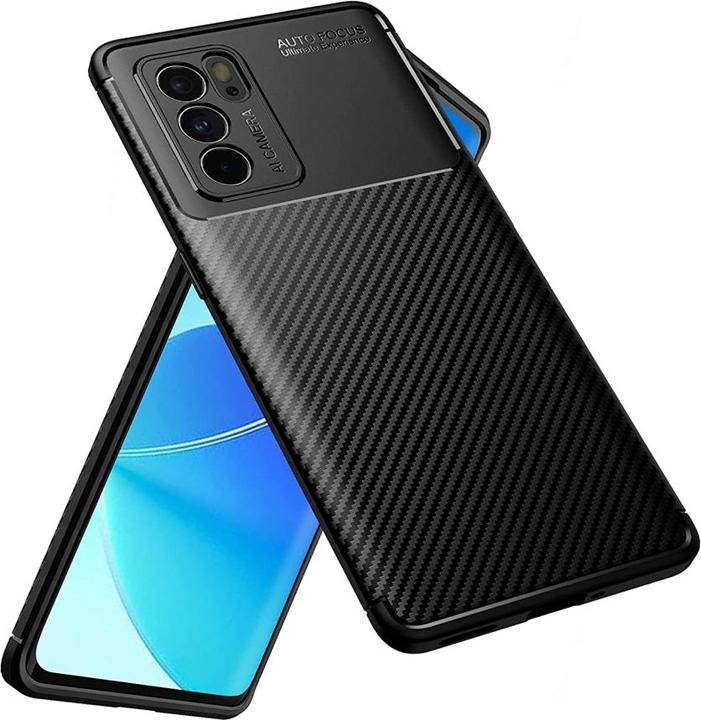Actual product image Screenguard Oppo Reno6 Pro 5G (MediaTek) Cover Carbon Design TPU Case (Oppo Reno 6 Pro 5G (MediaTek))