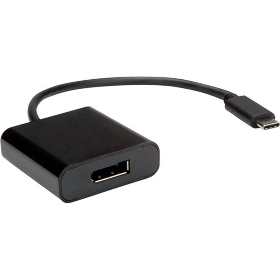 Value USB Typ-C zu (DP, 10 cm), Data + Video Adapter, Schwarz