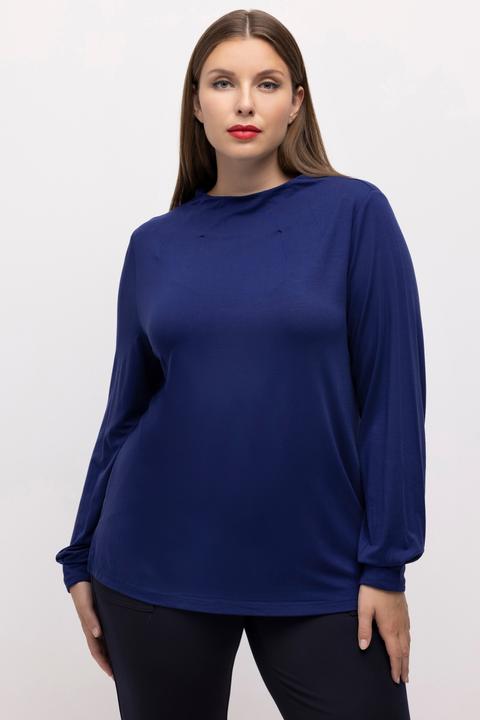 Actual product image Ulla Popken Funnel Collar Long Sleeve Stretch Knit Lyocell Top (50, 52)