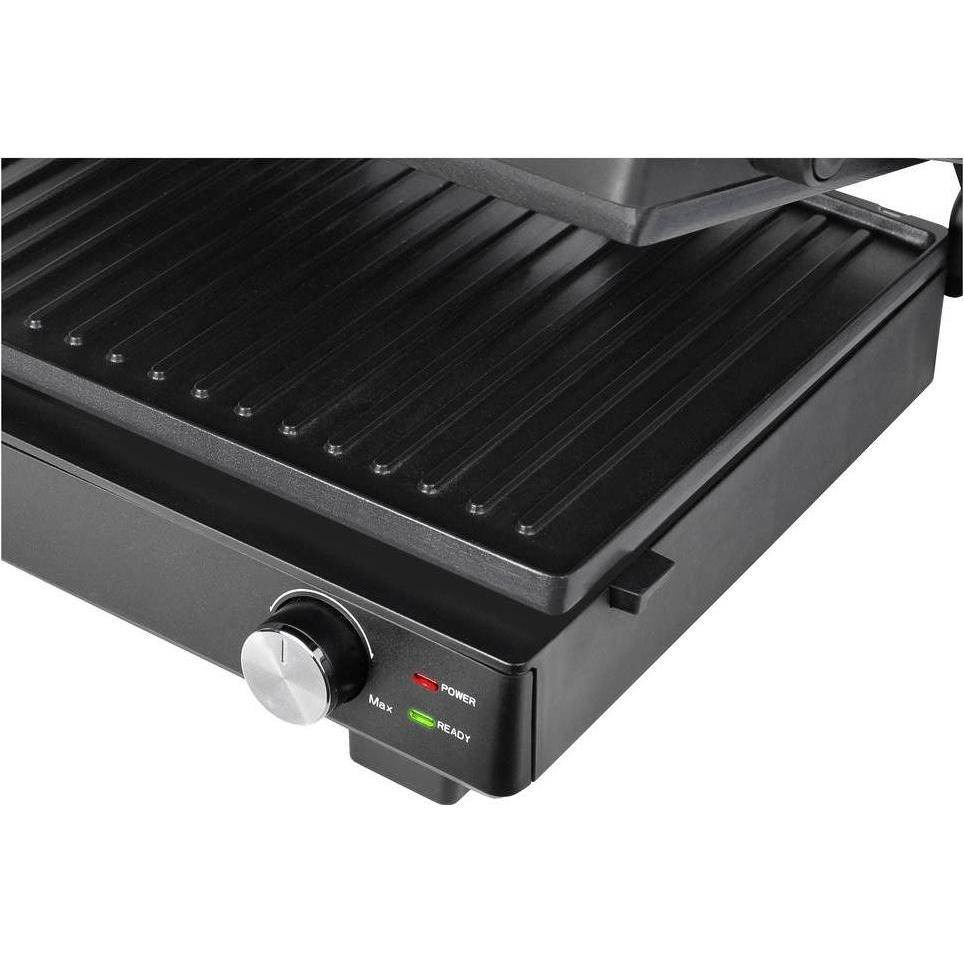 BiKitchen grill 200 Elektro Kontaktgrill Kontrollleuchte, klappbar, stufenloser, Tischgrill, Schwarz