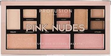 Profusion Cosmetics Mini Artistry 12 Shade Eye & Cheek Palette Pink Nudes (Pink Nudes)