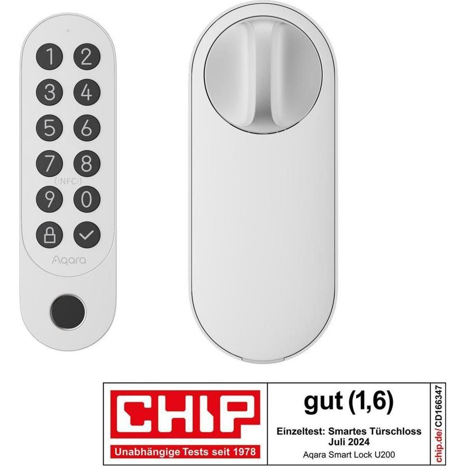 Aqara, Controllo degli accessi, Smart Lock U200 KIT White (Matter over Thread) (Impronta, Smartphone)