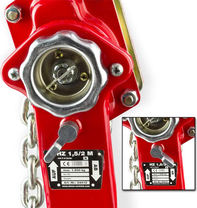 Actual product image Dema Lever hoist / pulley block 1.5t 2m chain