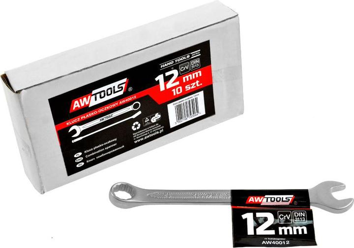 Actual product image Awtools KLUCZE PŁASKO-OCZKOWE KOMPLET 10elem. 6,7,8,10,12,13,14,15,17,19 mm