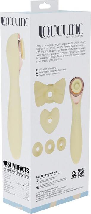 Produktbild Loveline Darling - AirTap Wand Vibrator with Five Head Attachments - Yellow