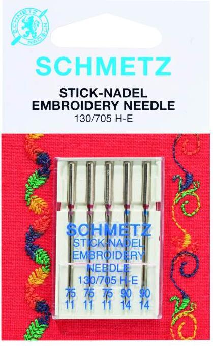 Schmetz Sewing machine needles embroidery size 75-90 5 pcs