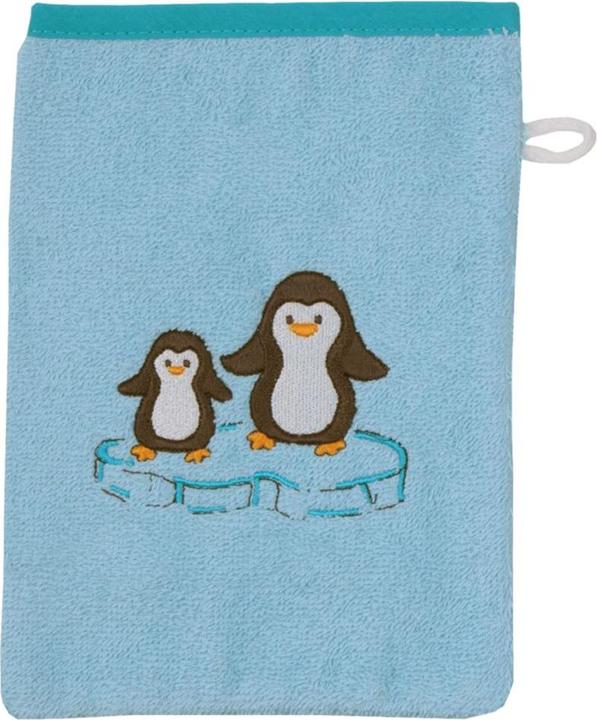 Immagine prodotto Guanti da lavare per bambini Guanti da lavare - Pinguini ricamati - Blu ghiaccio